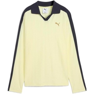 PUMA Womens T7 Relaxed Long Sleeve Shirt Casual Casual – Yellow(Gold Moon Ah25)