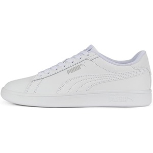 Puma Unisex-Child Smash Shoes(Puma White-cool Light Gray)