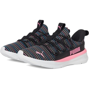 Puma Unisex-Child Softride One4all Slip-on Shoes (Big Kid)(Black-fast Pink Ah25)