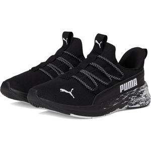 Puma Unisex-Child Softride One4all Slip-on Shoes (Big Kid)(Black-white Ah25)